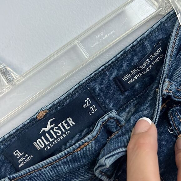 Hollister women’s juniors skinny high rise stretch jeans size 27 x 32 size 5 L - Picture 13 of 13